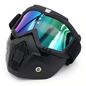 Motorcycle Face Mask with Detachable Goggles – Ultimate Riding Protection Gear
